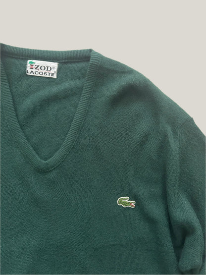 80'S VINTAGE LACOSTE IZOD V-NECK WOOL PULLOVER SWEATER - M/L