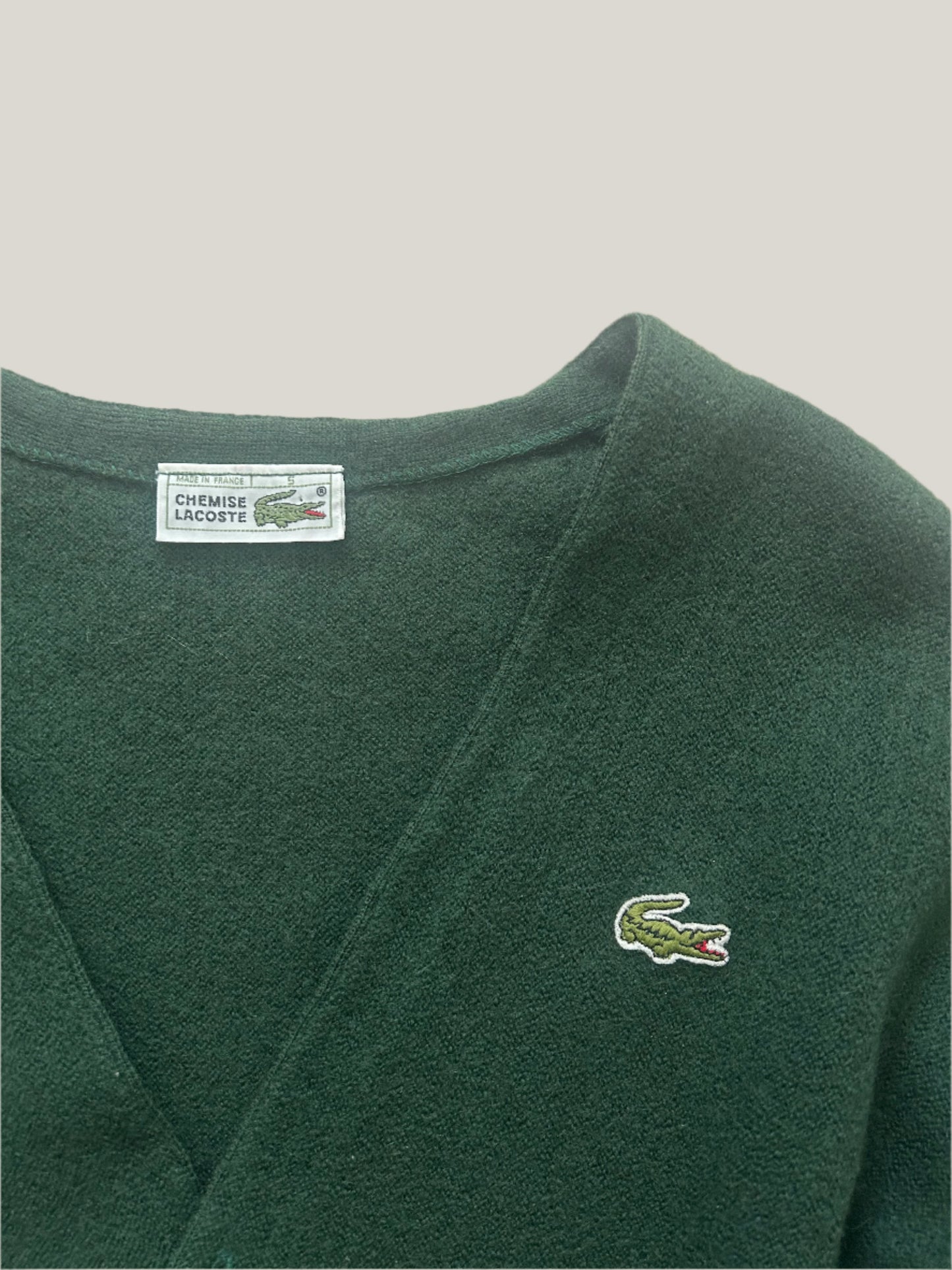 80'S VINTAGE LACOSTE WOOL GARDIGAN - 5 / S